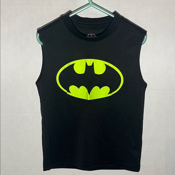 DC Comics Black Tank Top with Neon Yellow Batman Logo - Picture 1 of 4